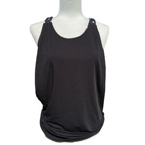 KiraGrace Women's Muscle Tank Top With‎ Built in Bra Polka Dot Medium Black